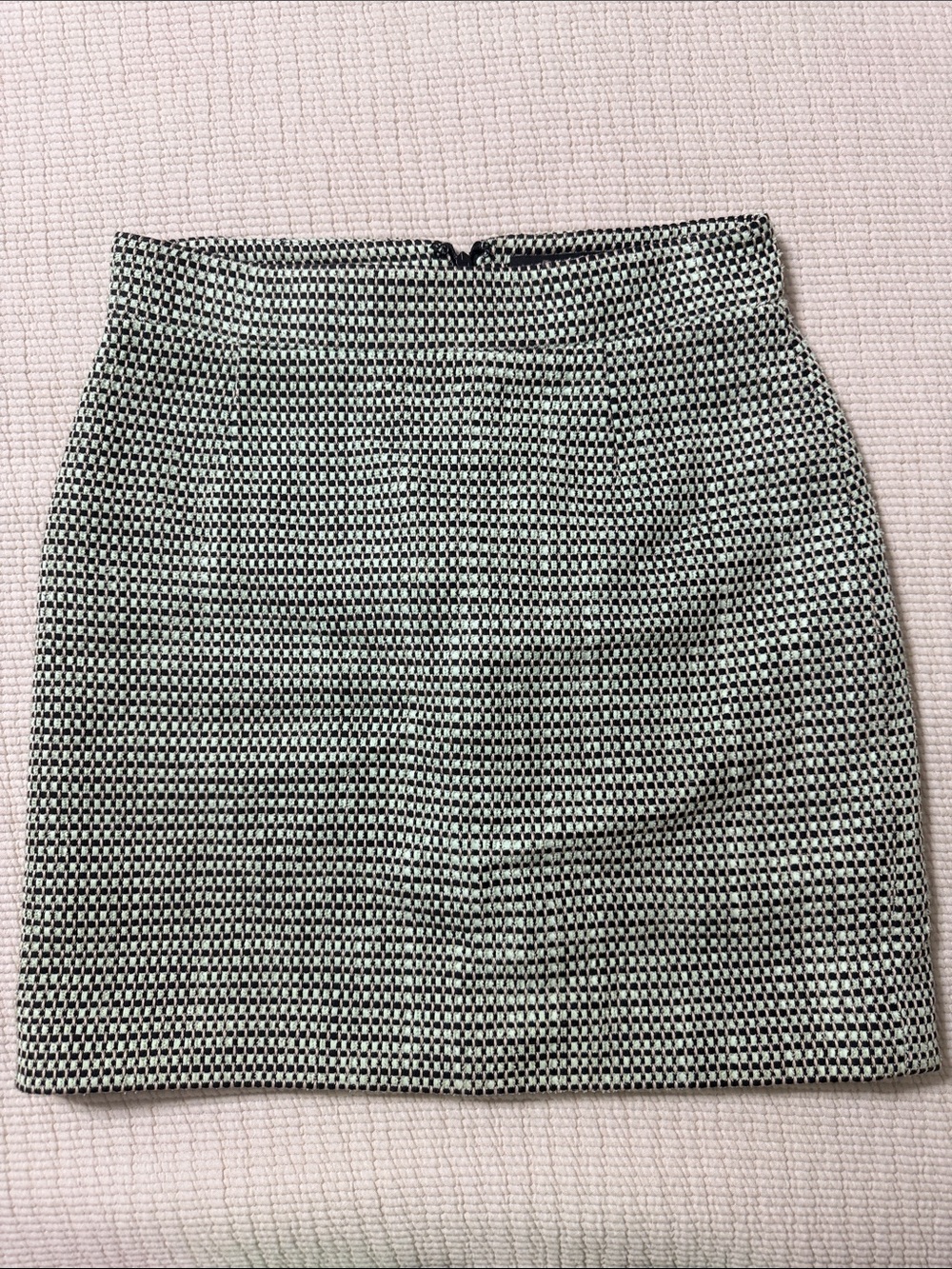 Proenza Schouler Black and Mint Green Mini Tweed Skirt| Size 4